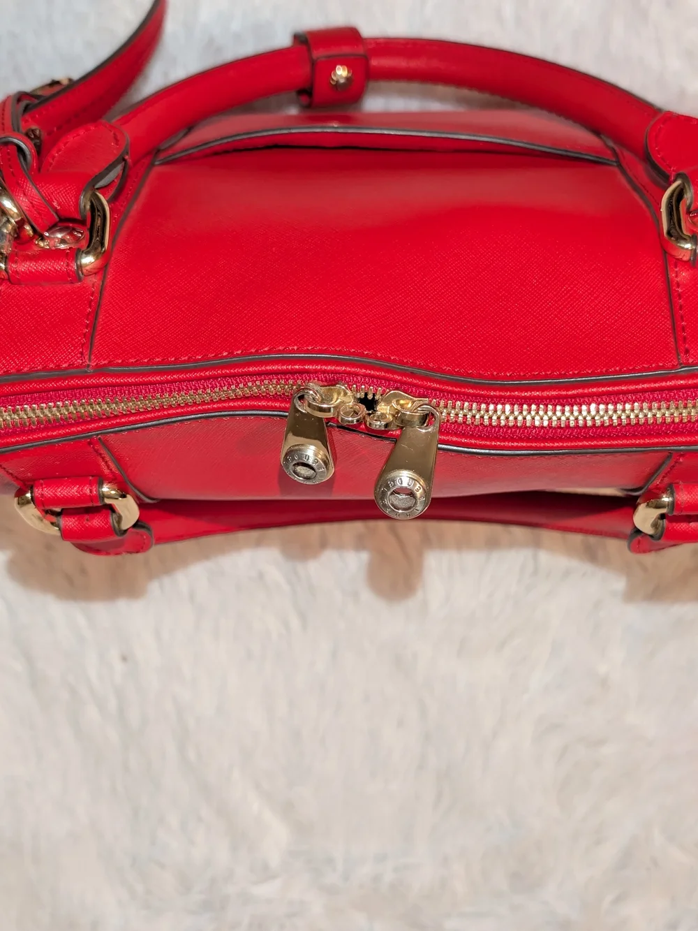 Henri Bendel West 57th Saffiano Leather Briefcase Laptop Bag Red VGC